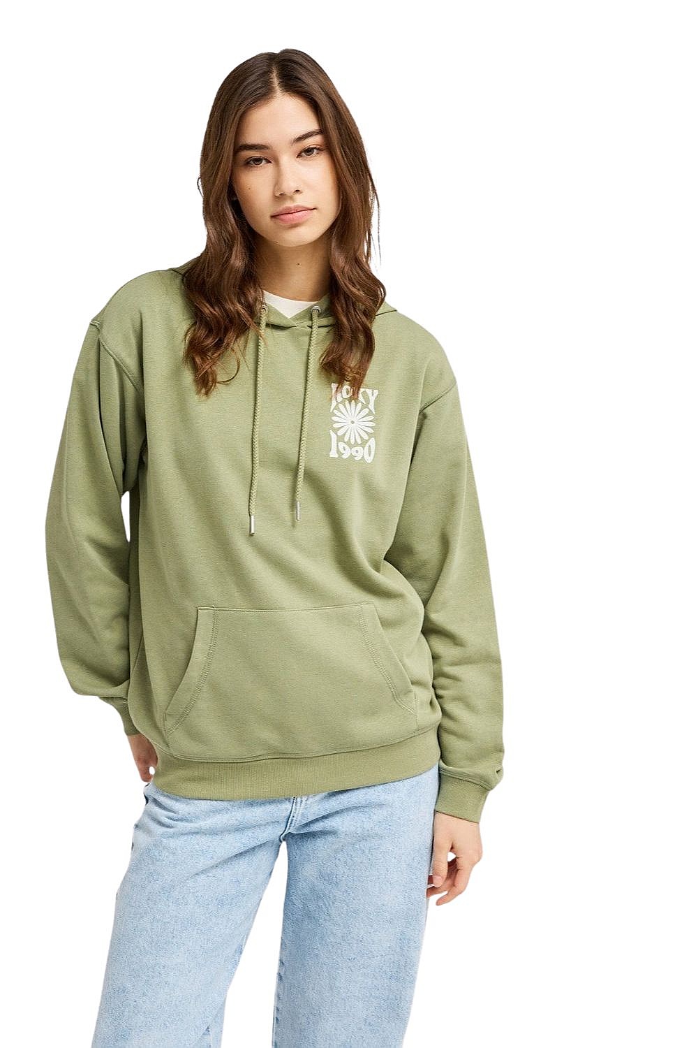 sweatshirt Roxy Surf Stoked Hoodie Terry Vint - GLD0/Oil Green - women´s