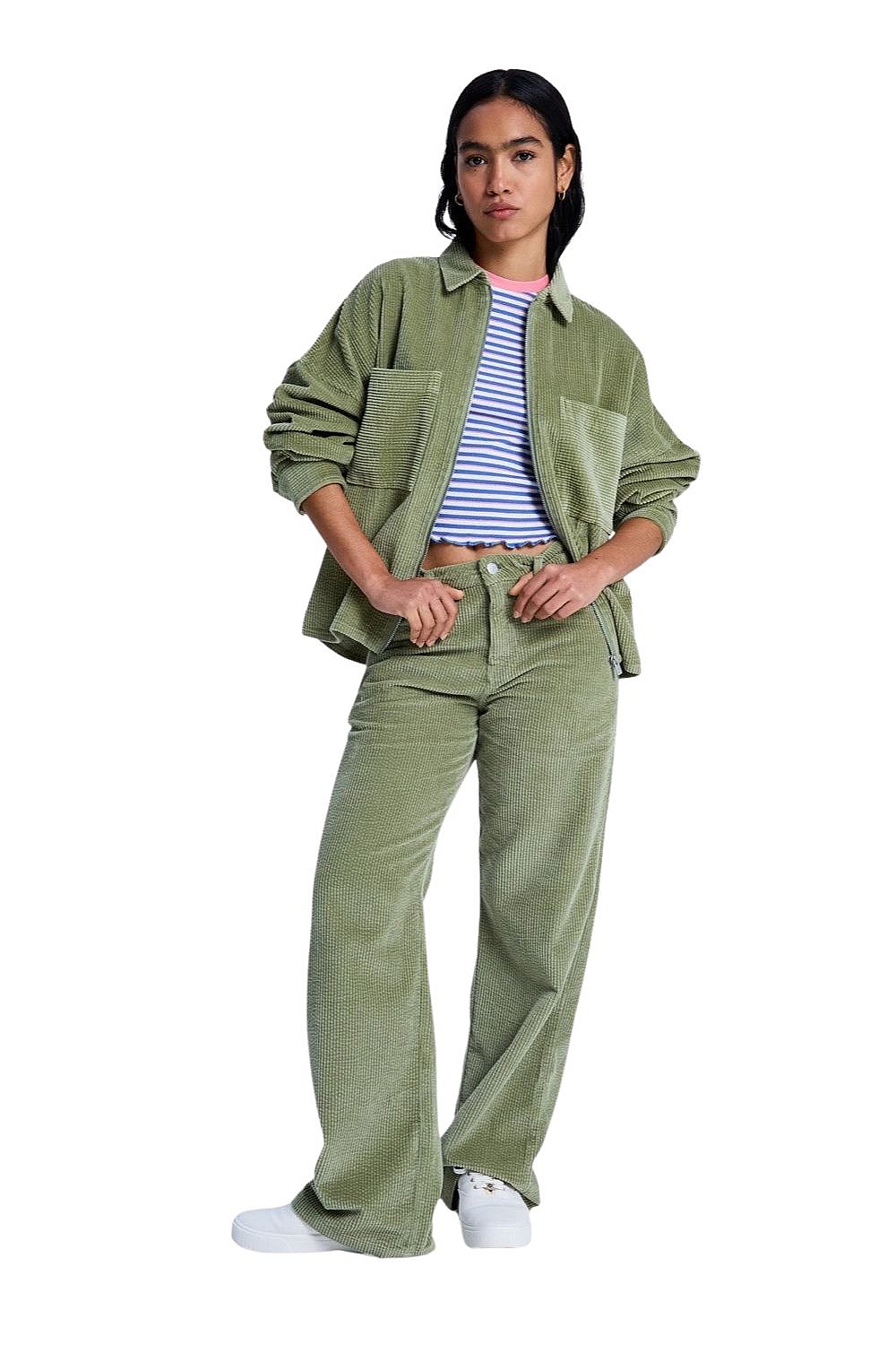 kurtka Roxy Chilled Out Washed Cord - GLD0/Oil Green - women´s