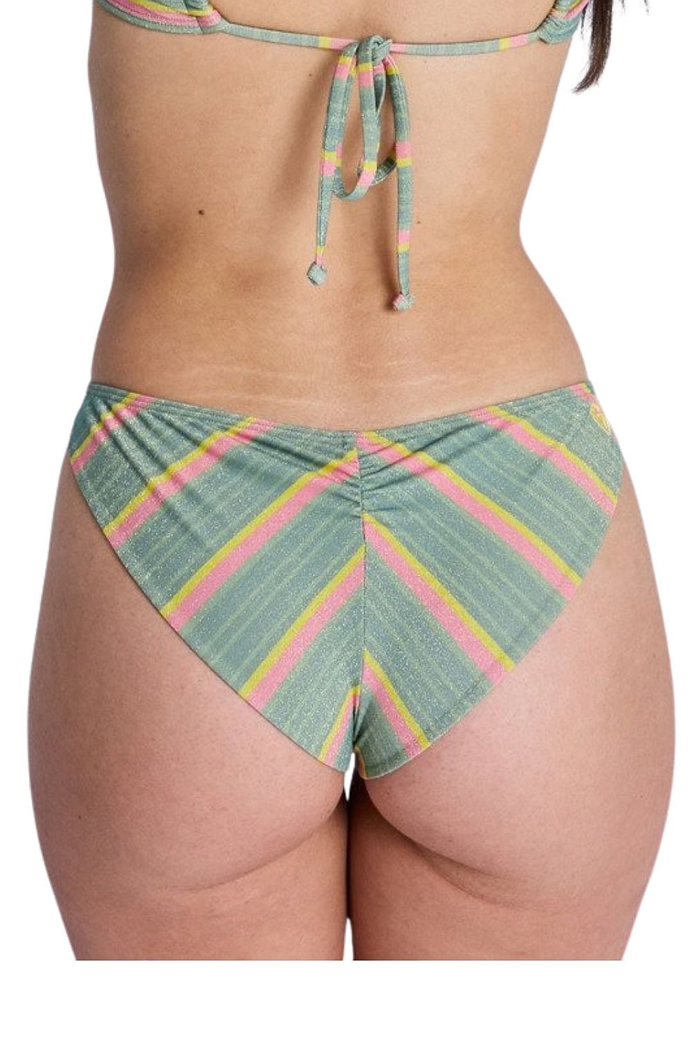 plavky Roxy Ocean Dreamer Cheeky - GLD3/Oil Green Say It With Stripes - women´s