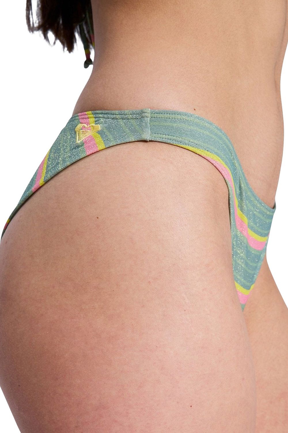 plavky Roxy Ocean Dreamer Cheeky - GLD3/Oil Green Say It With Stripes - women´s