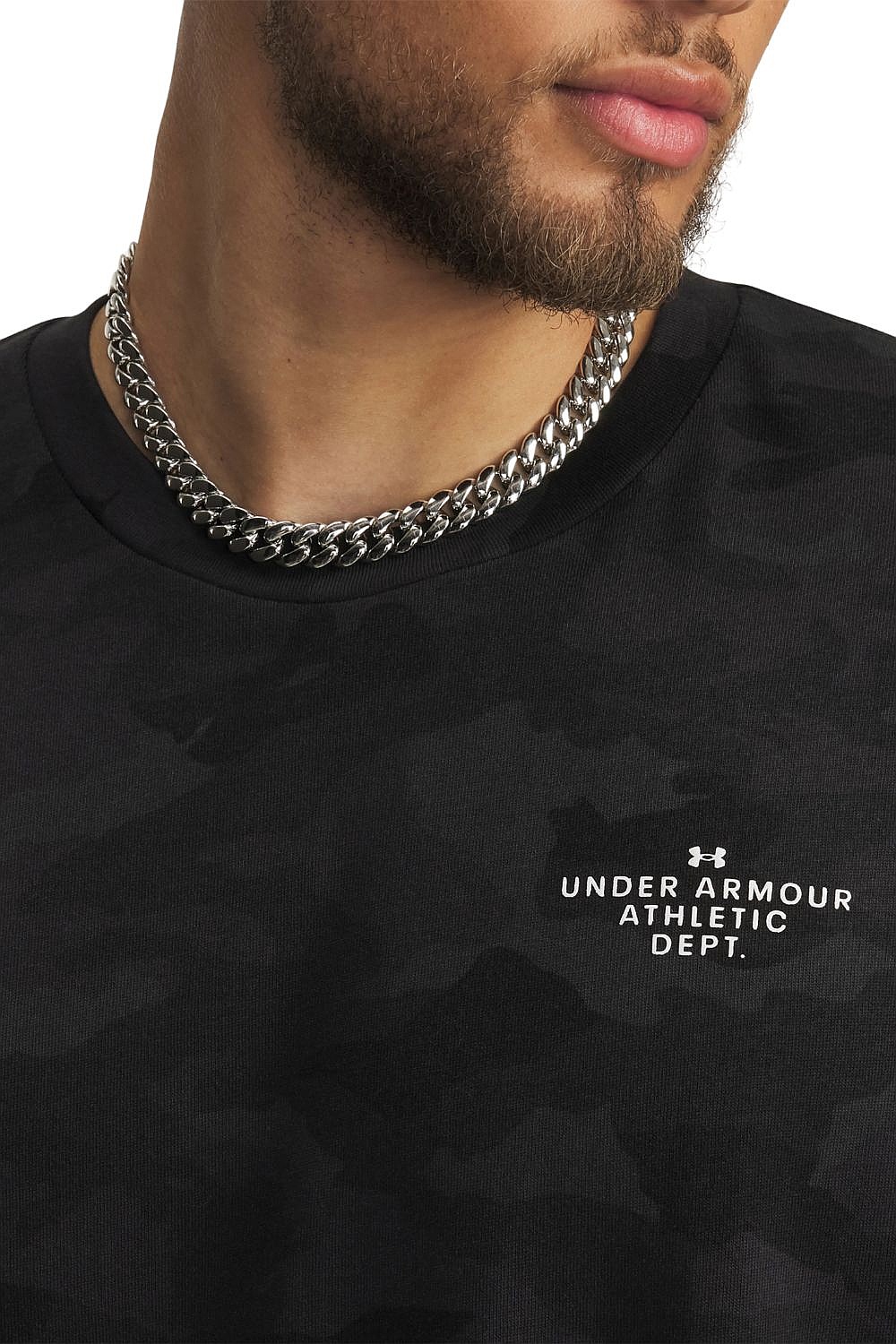 tričko Under Armour Athletic Department Printed Heavyweight - Black/White