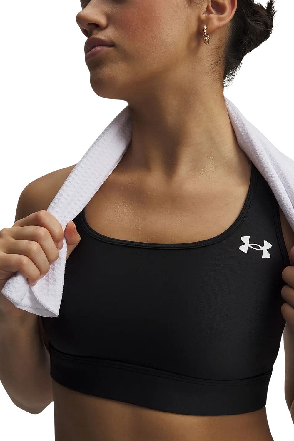 bra Under Armour HeatGear Mid - Ultimate Black/White - women´s