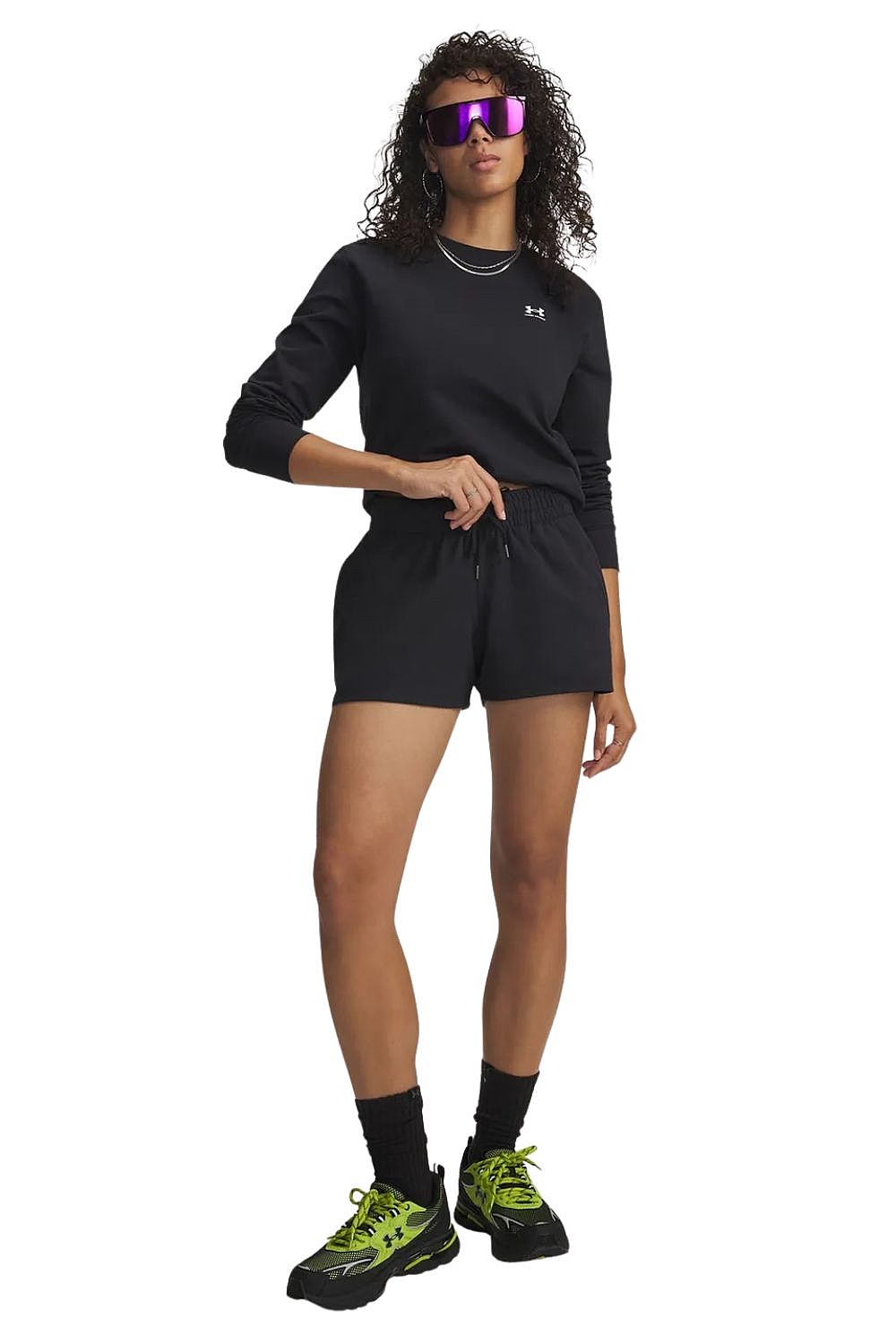 Shorts Under Armour Sport Terry - Black/White - women´s