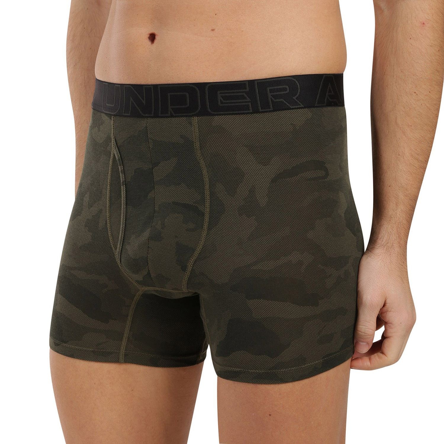 short Under Armour Perf Cotton Nov 6in 3 Pack - Baroque Green/Marine OD Green/Black - men´s
