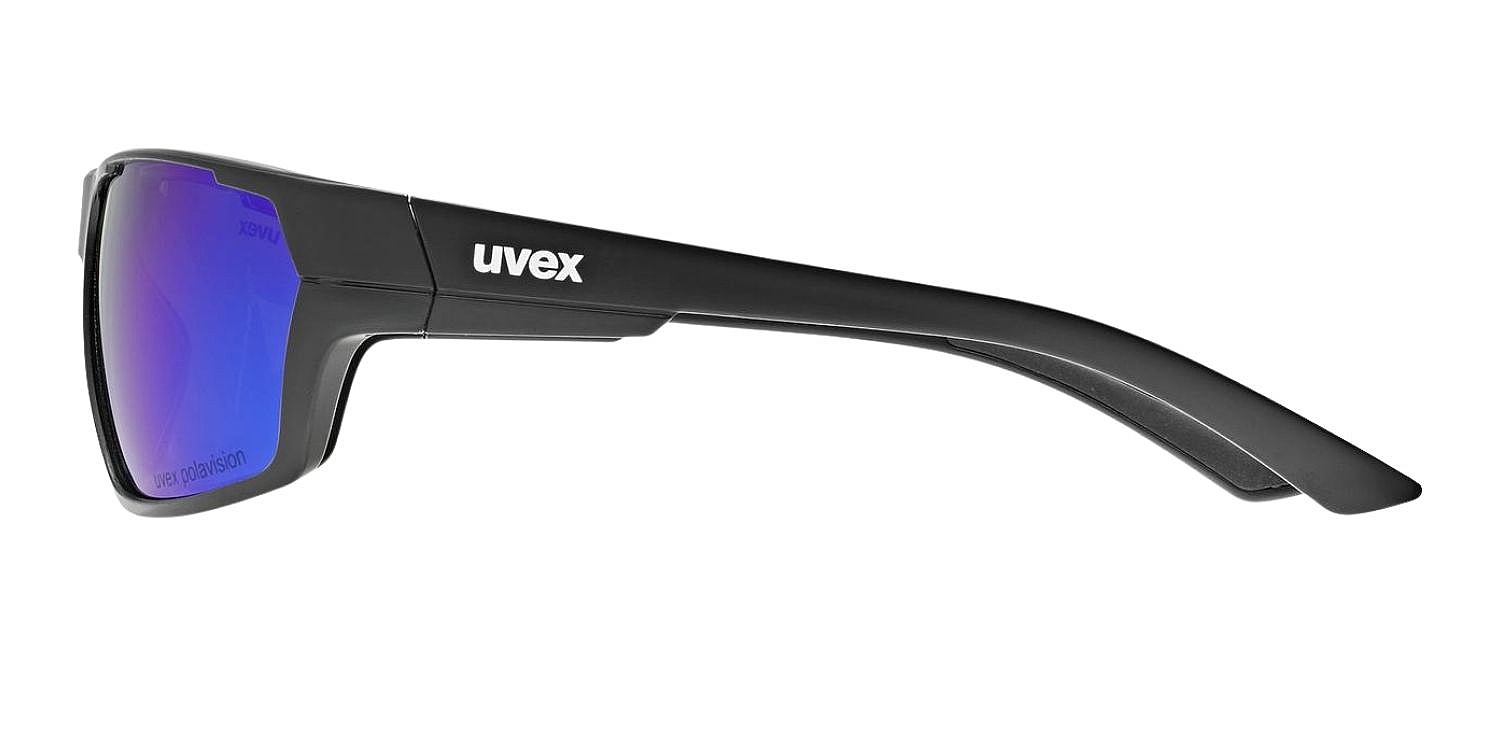 Brille Uvex Sportstyle 233 P - Black Matt/Litemirror Silver Polarvision