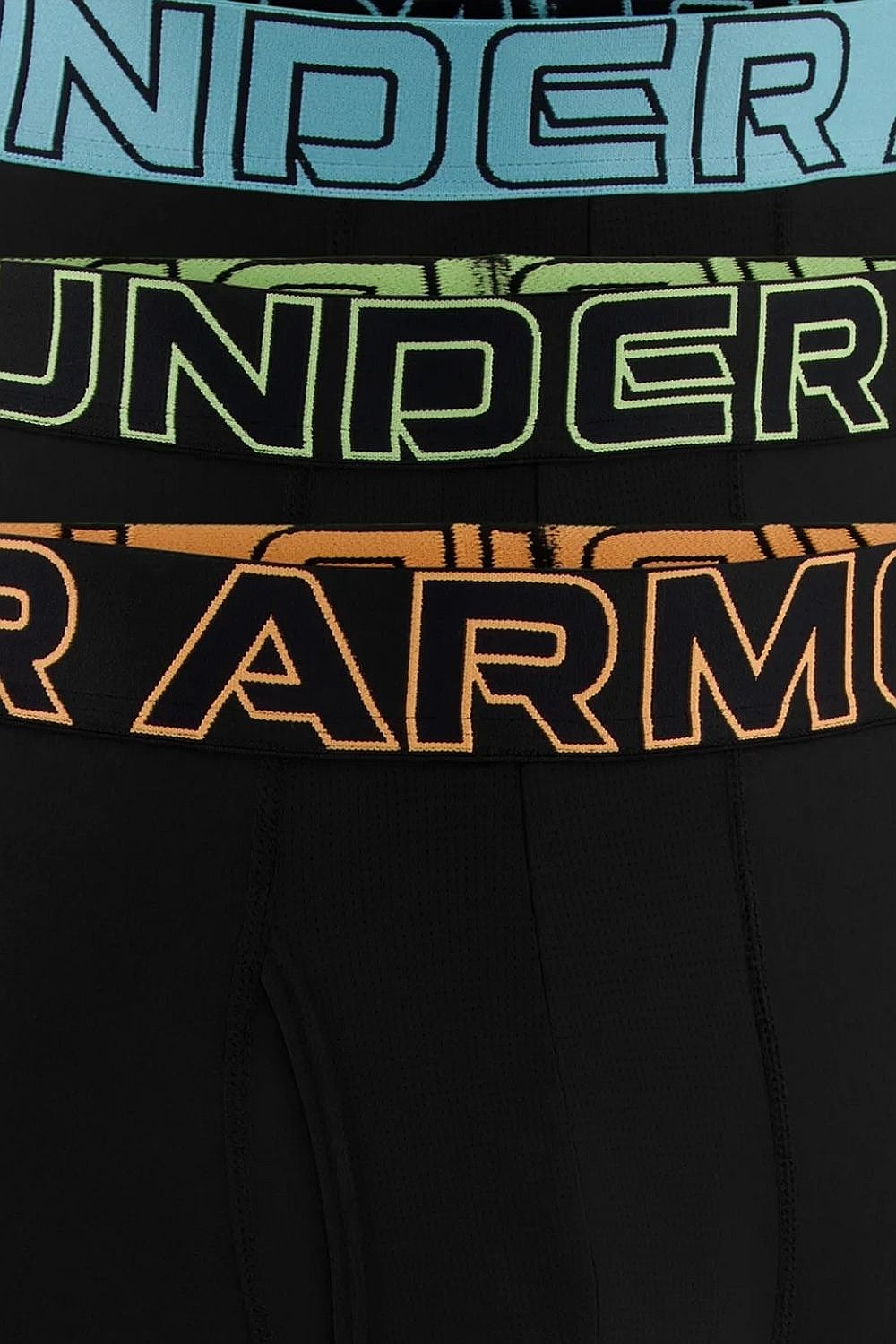short Under Armour Perf Tech 6in 3 Pack - Black/Blue Haze/Orange Bloc/Lumos Lime - men´s