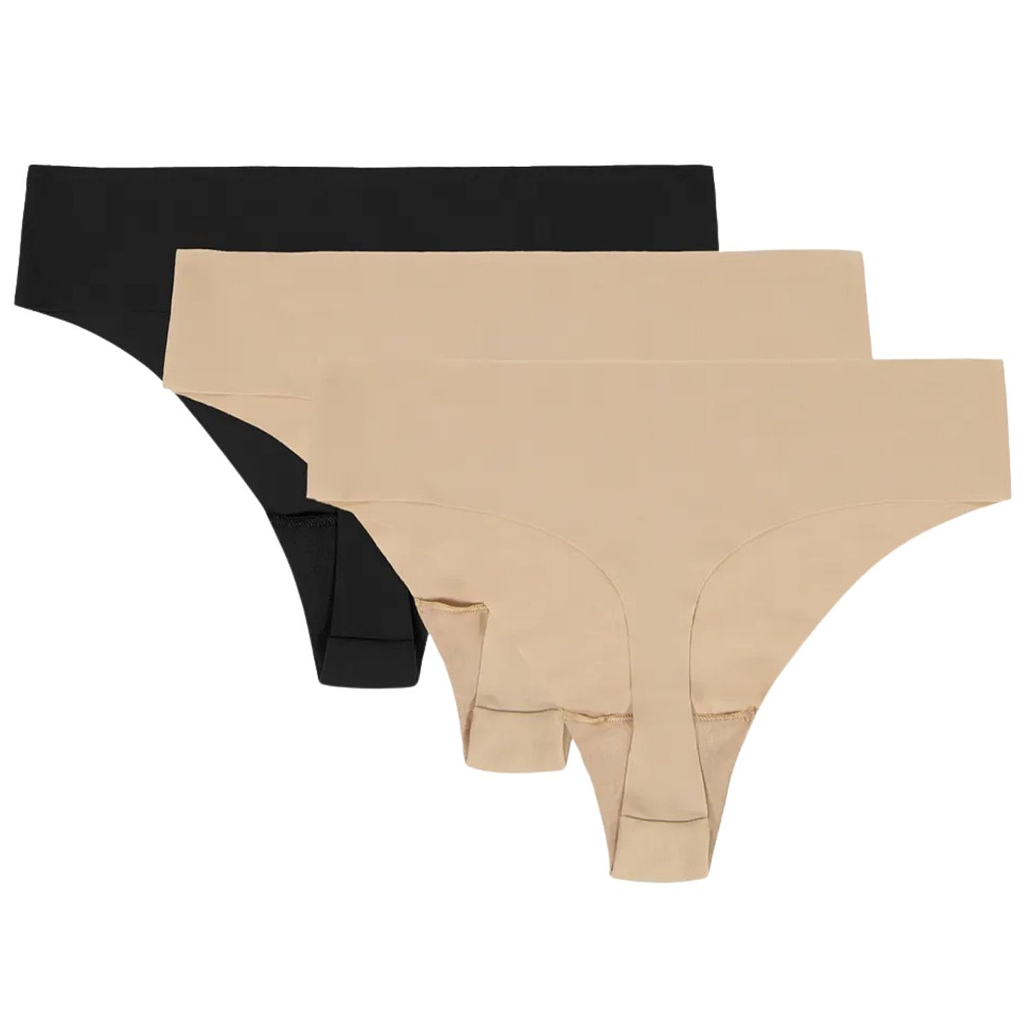 Slip Under Armour Pure Stretch No Show Thong 3 Pack - Hue 500/Black - women´s