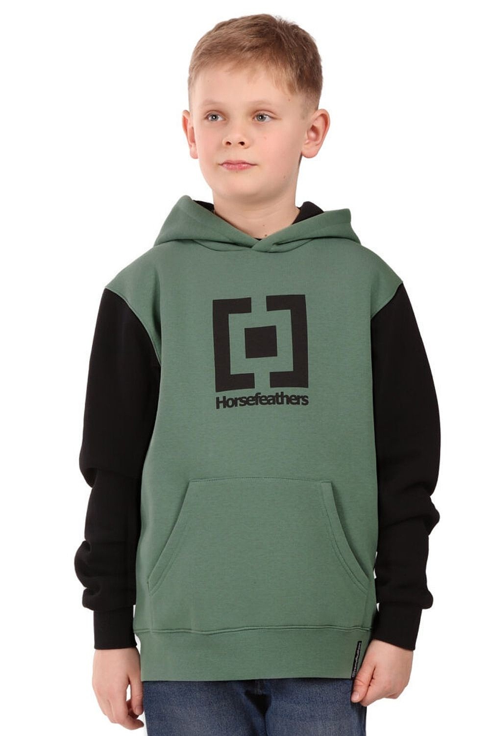 mikina Horsefeathers Leader - Iceberg Green - unisex junior