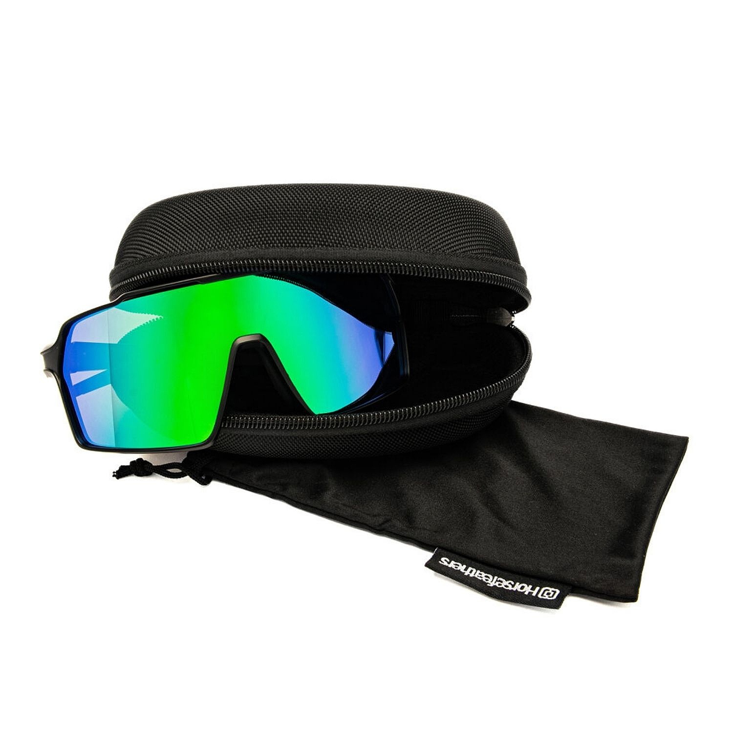 okulary Horsefeathers Neutron - Matt Black/Mirror Green - men´s