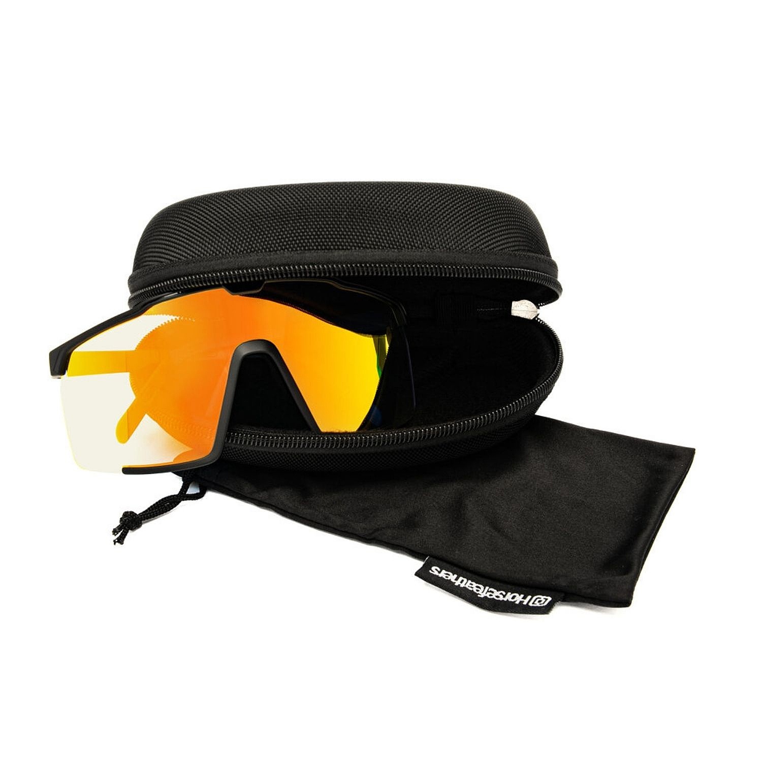okulary Horsefeathers Proton Photochromic - Matt Black/Mirror Red Photochromic - men´s
