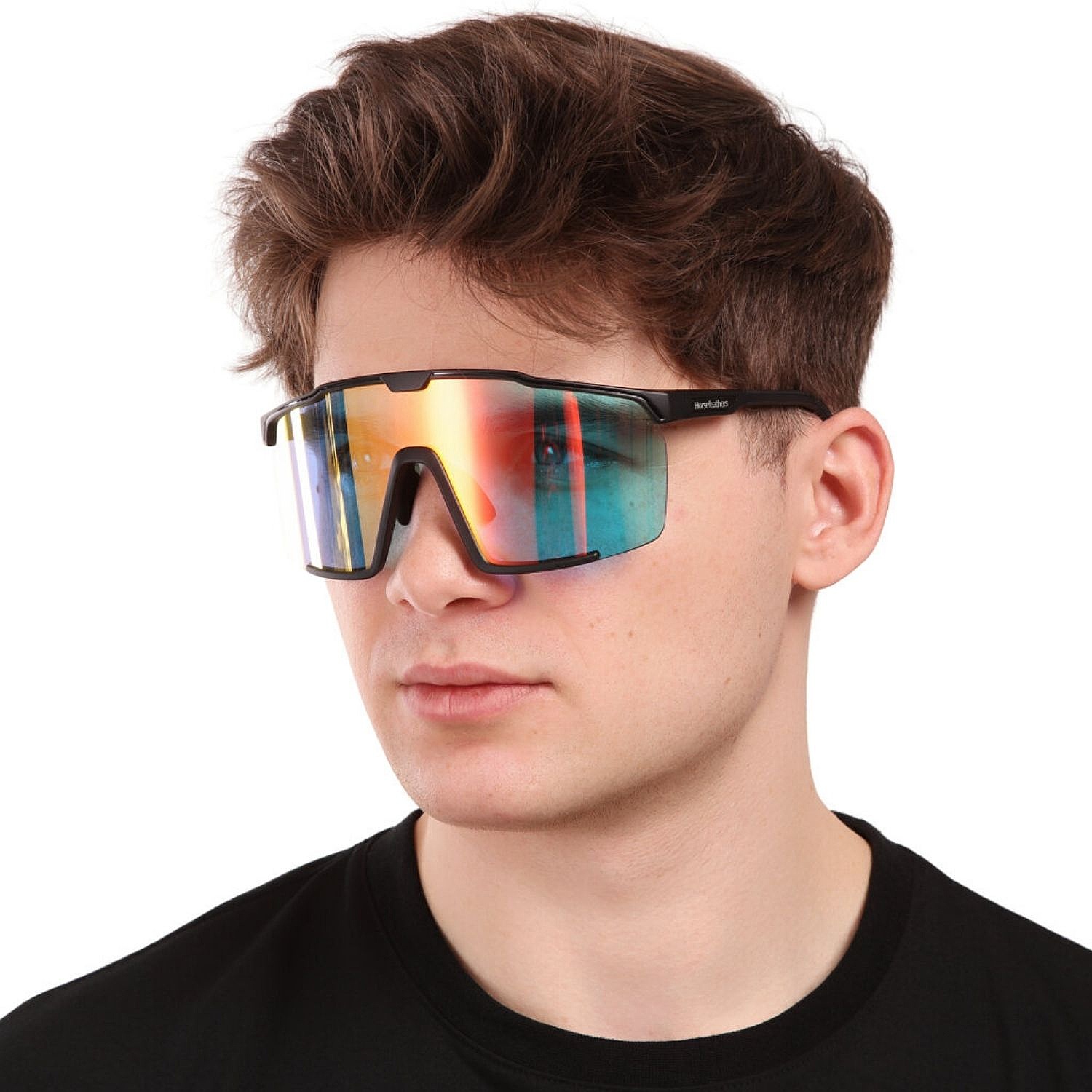 okulary Horsefeathers Proton Photochromic - Matt Black/Mirror Red Photochromic - men´s