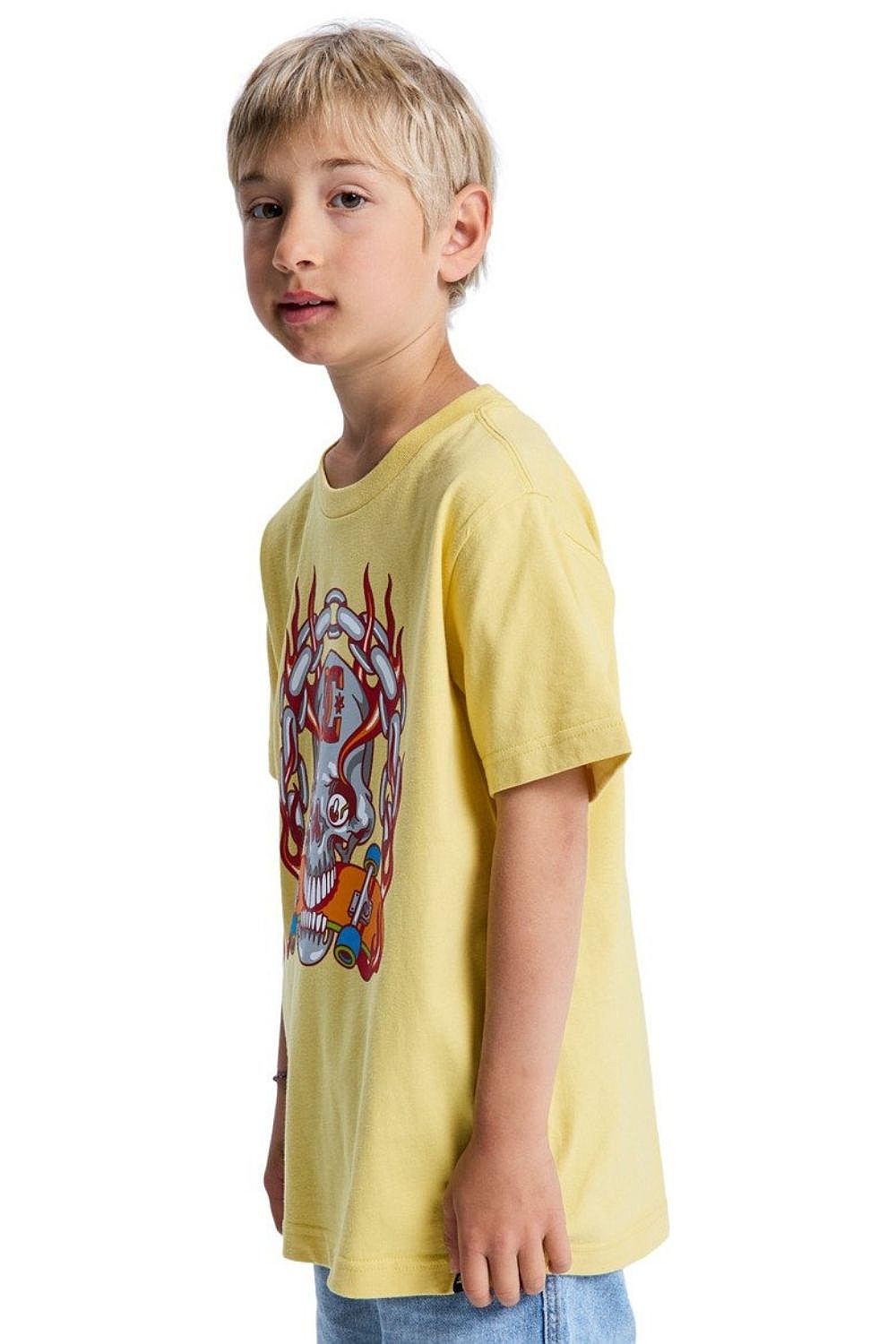 tričko DC Burning Skull Youth Hss - YFW0/Dusky Citron - boy´s
