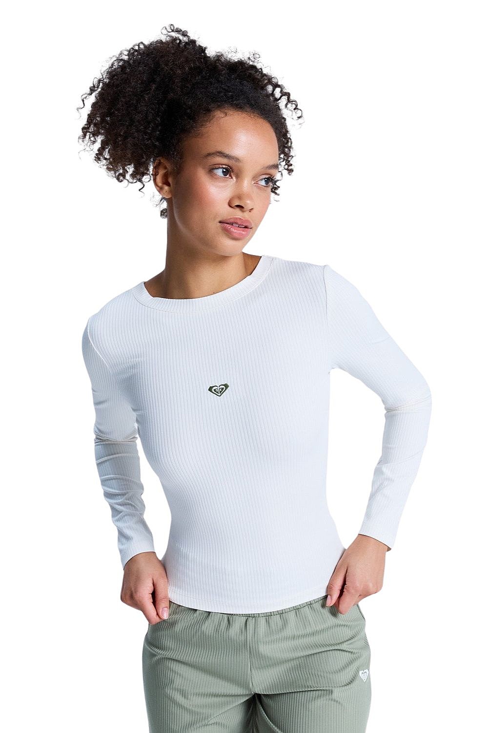 koszulka Roxy Rise & Vibe Rib Crossed Back LS - WZA0/Coconut Milk - women´s