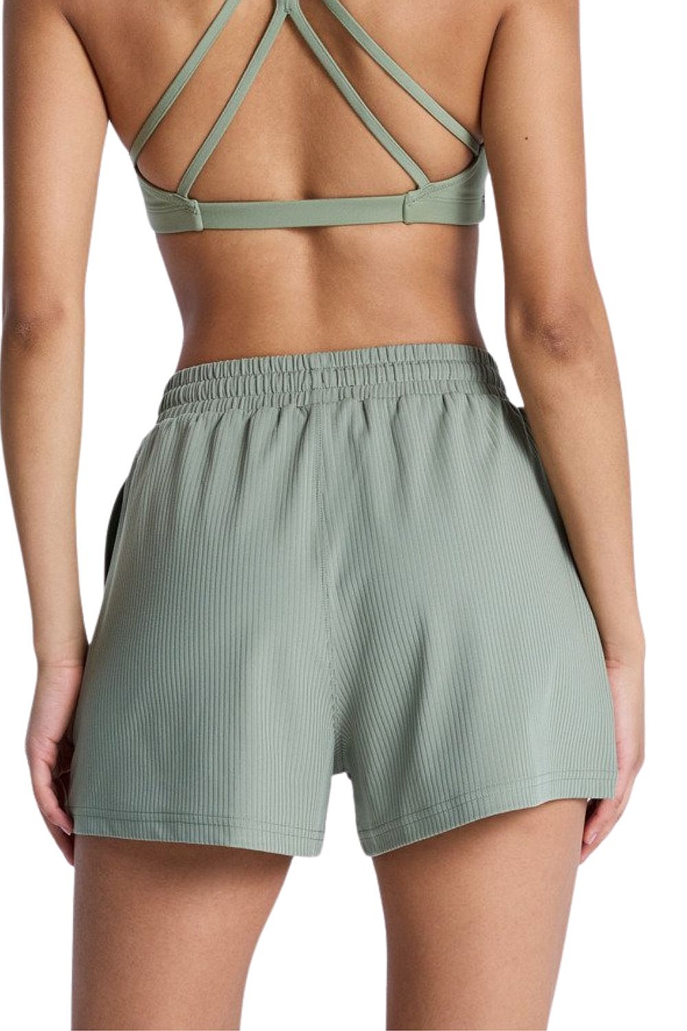 short Roxy Rise & Vibe Rib - GLD0/Oil Green - women´s