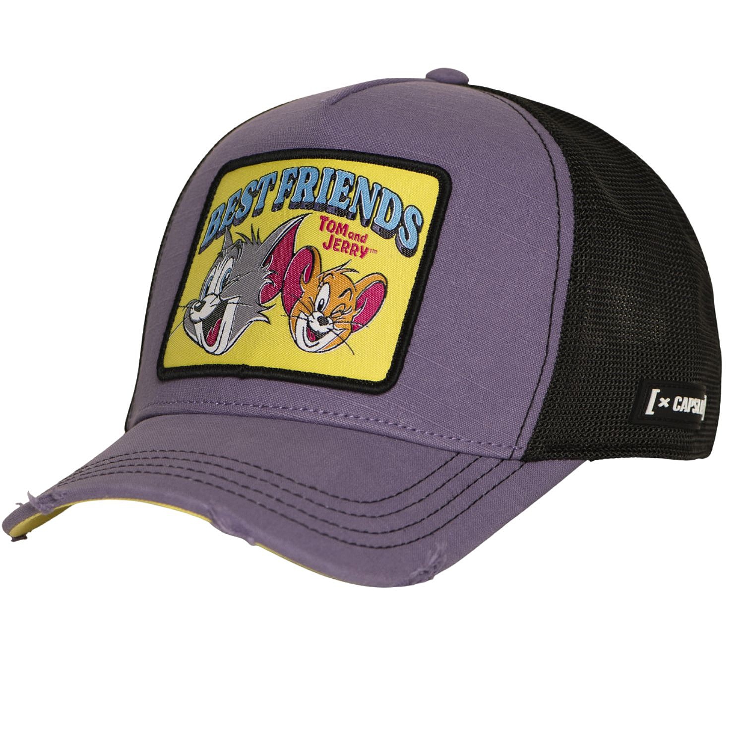 šiltovka Capslab Tom and Jerry Premium Trucker - Best Friends/Purple/Black - men´s