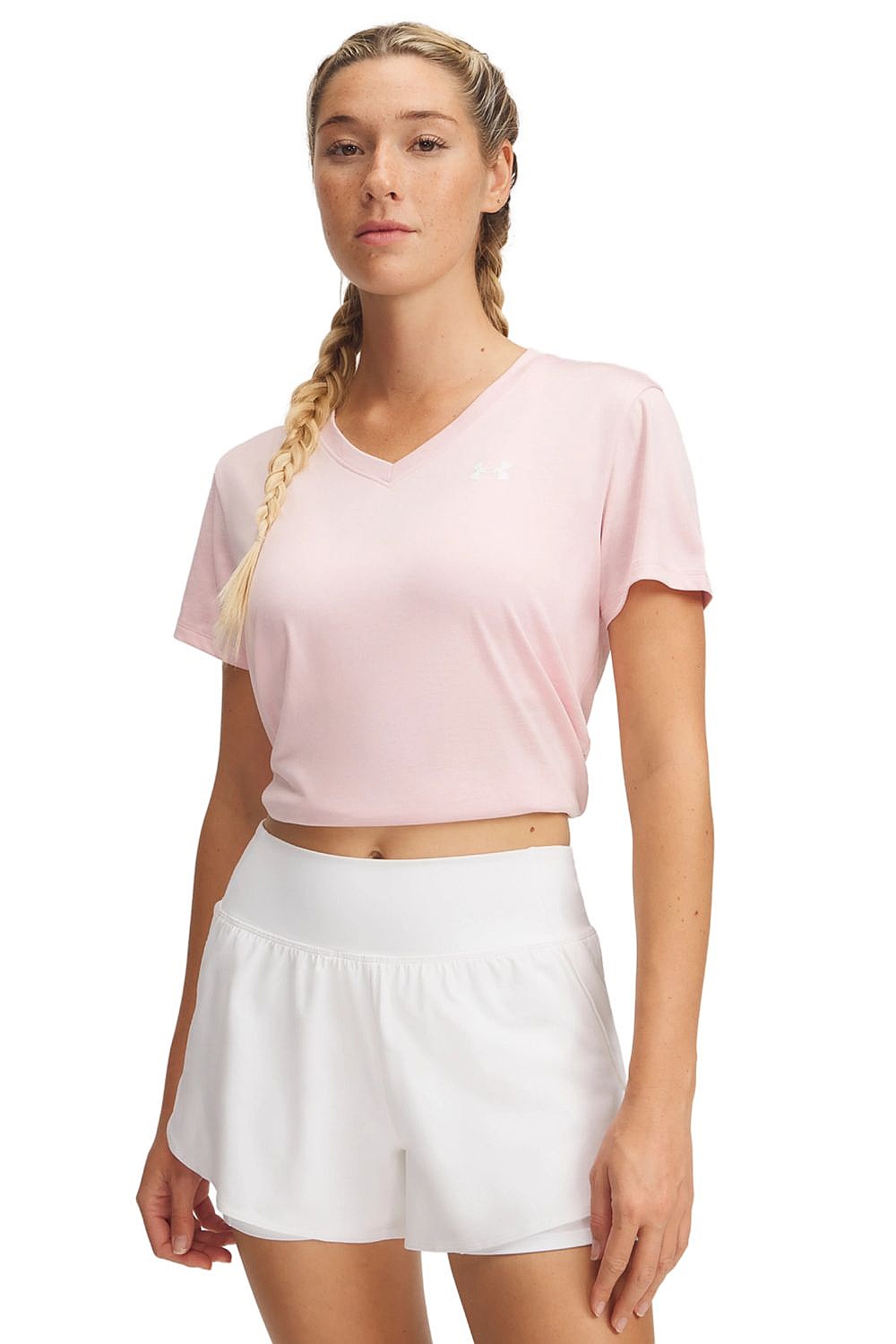 tričko Under Armour Tech SSV Twist - Prime Pink/White - women´s