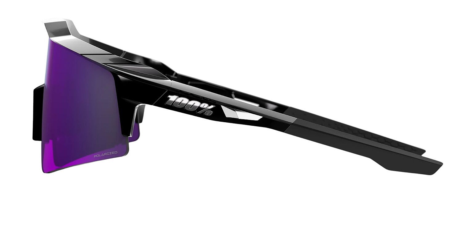 des lunettes 100% Speedcraft SL - Polished Black/HiPER Lavender Polarized Mirror