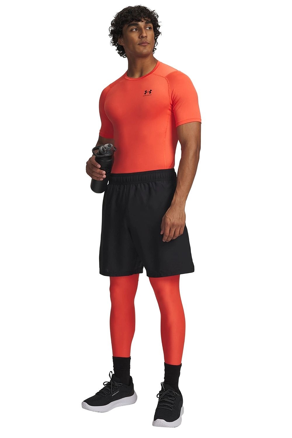 shorts Under Armour Tech Woven Wordmark - Black/Venom Red - men´s