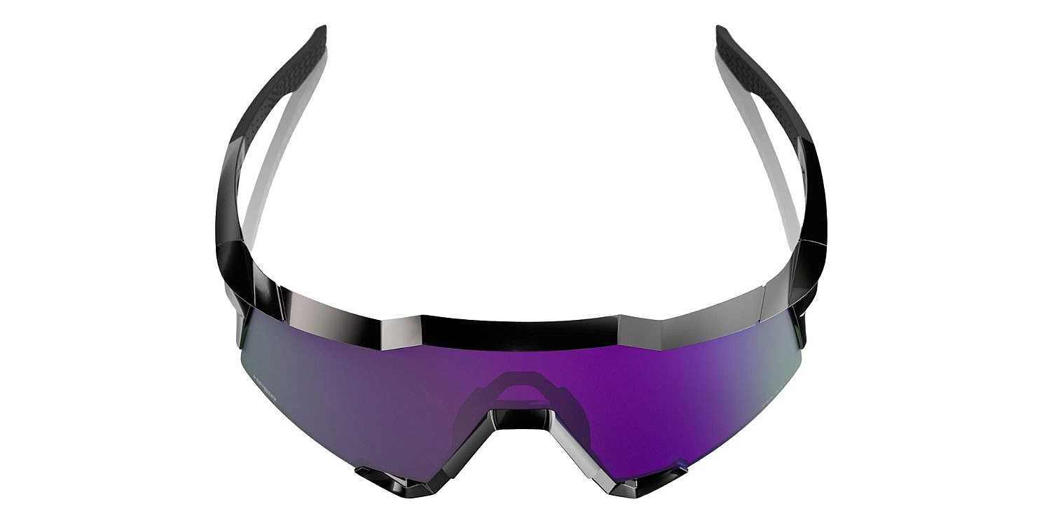 des lunettes 100% Speedcraft - Polished Black/HiPER Lavender Polarized Mirror