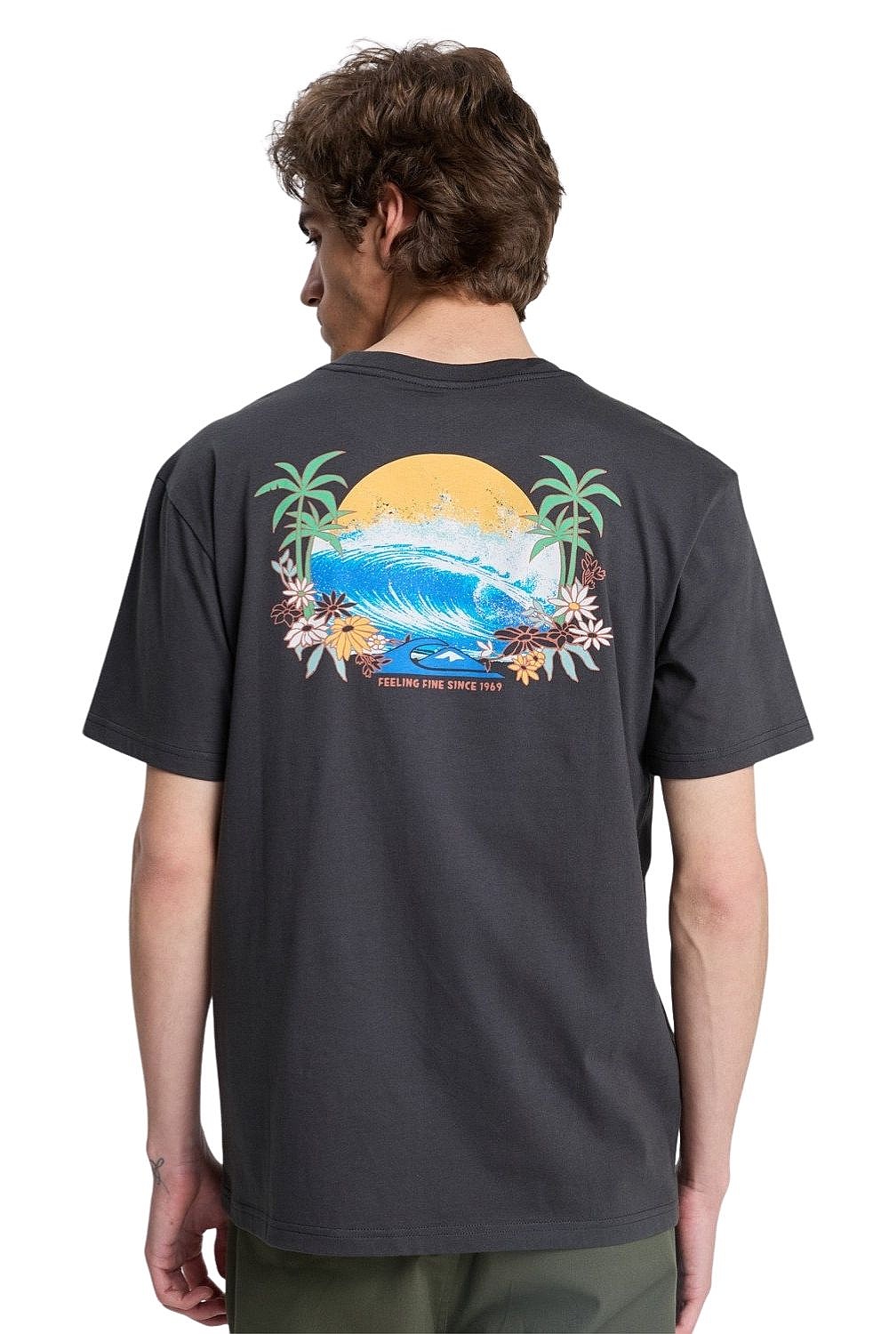 T-shirt Quiksilver Ev Barrel Paradise - KTA0/Tarmac - men´s