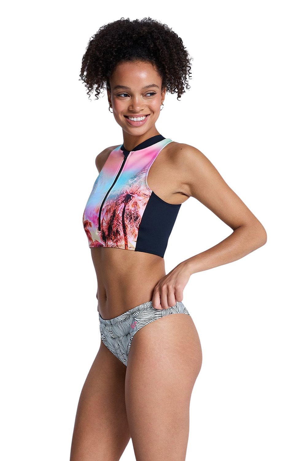 kąpielówki Roxy Pro Surf Cheeky - KVJ1/Anthracite Popiscus - women´s