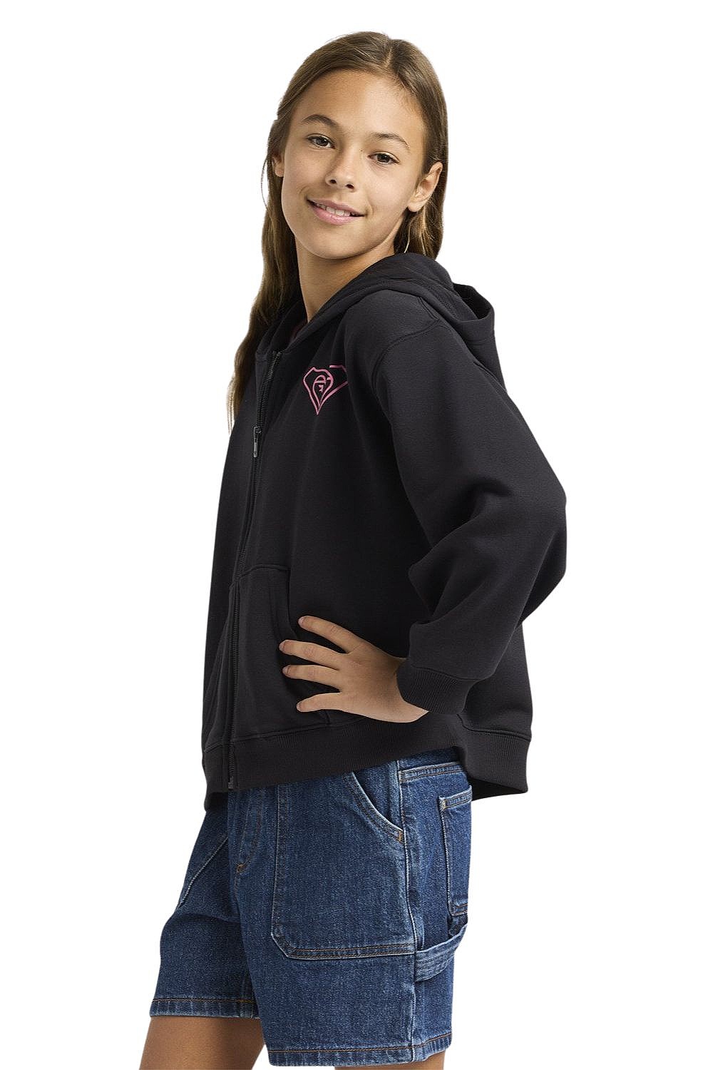 mikina Roxy Midnight Hike Bruhsed Rg Zip - KVJ0/Anthracite - girl´s