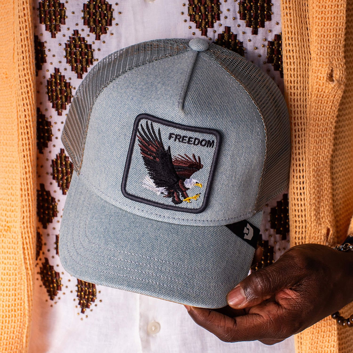 cap Goorin Bros. Denim Eagle Trucker - Light Denim