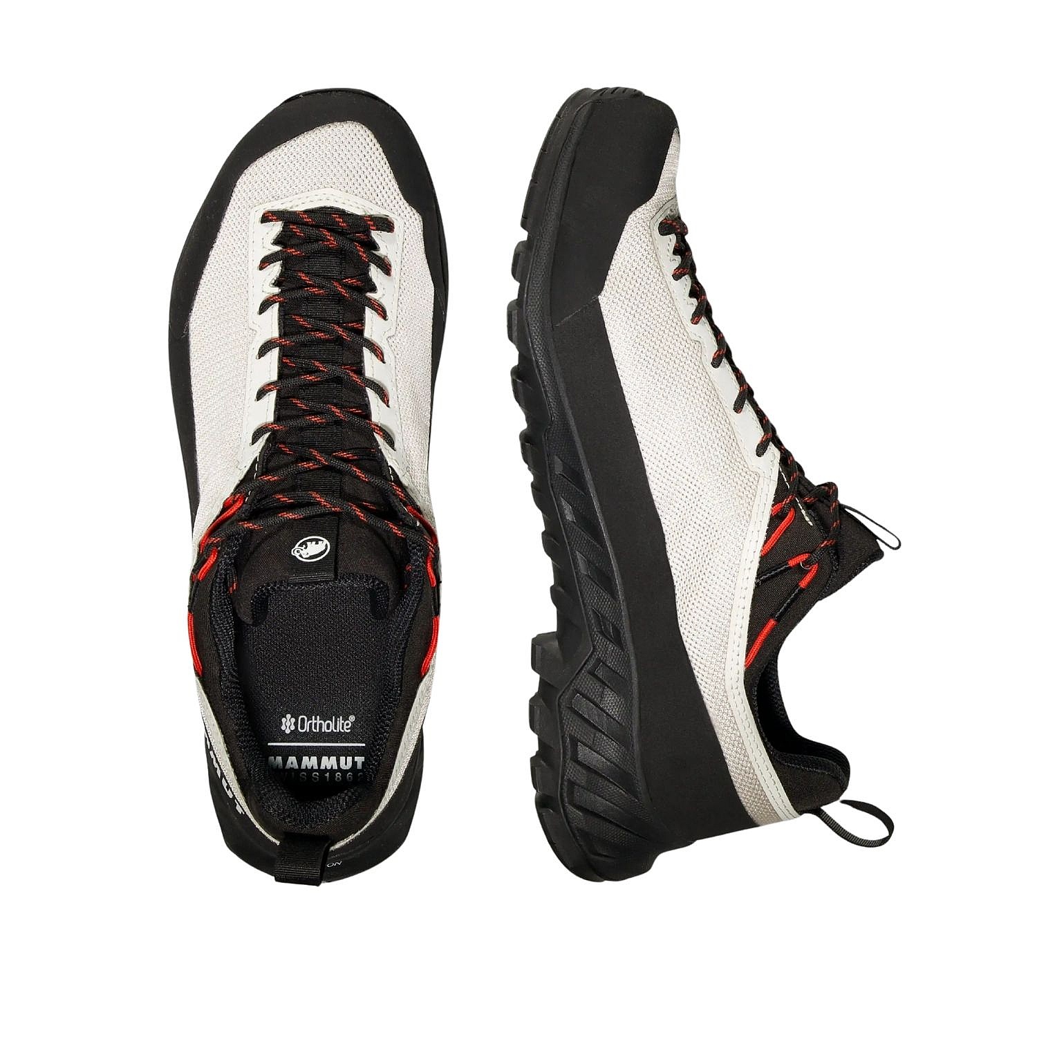 topánky Mammut Alnasca IV Low GTX - Moonbeam/Mammut Red - women´s