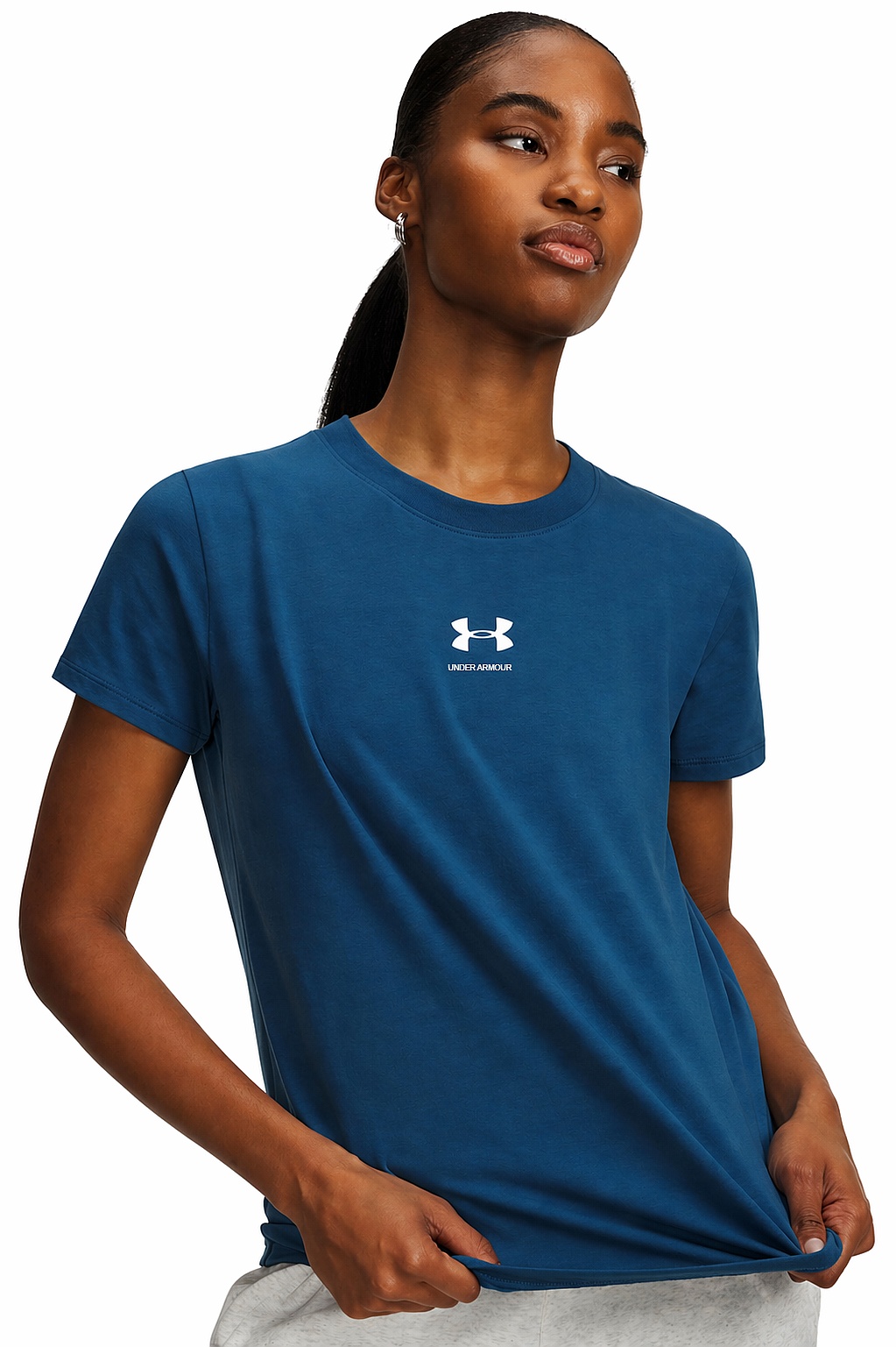 T-shirt Under Armour Rival Core - Wham Blue/White - women´s
