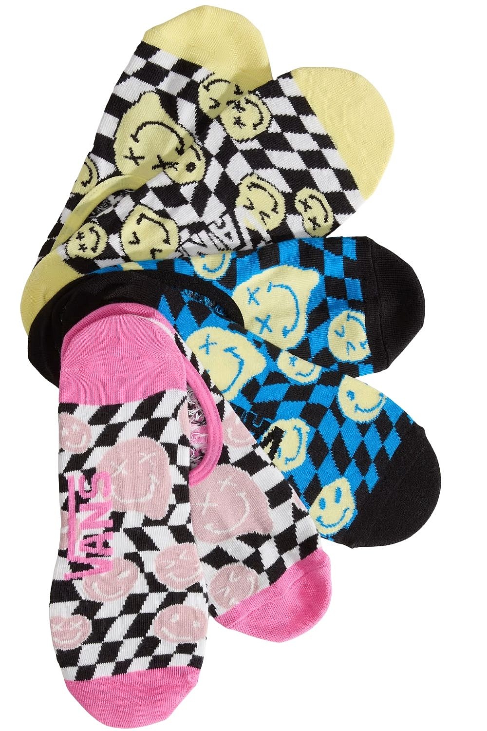 chaussettes Vans Ticker Canoodle 3 Pack - Checkerboard Faded Yellow