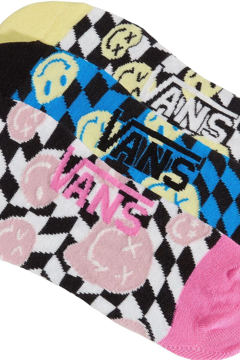 chaussettes Vans Ticker Canoodle 3 Pack - Checkerboard Faded Yellow