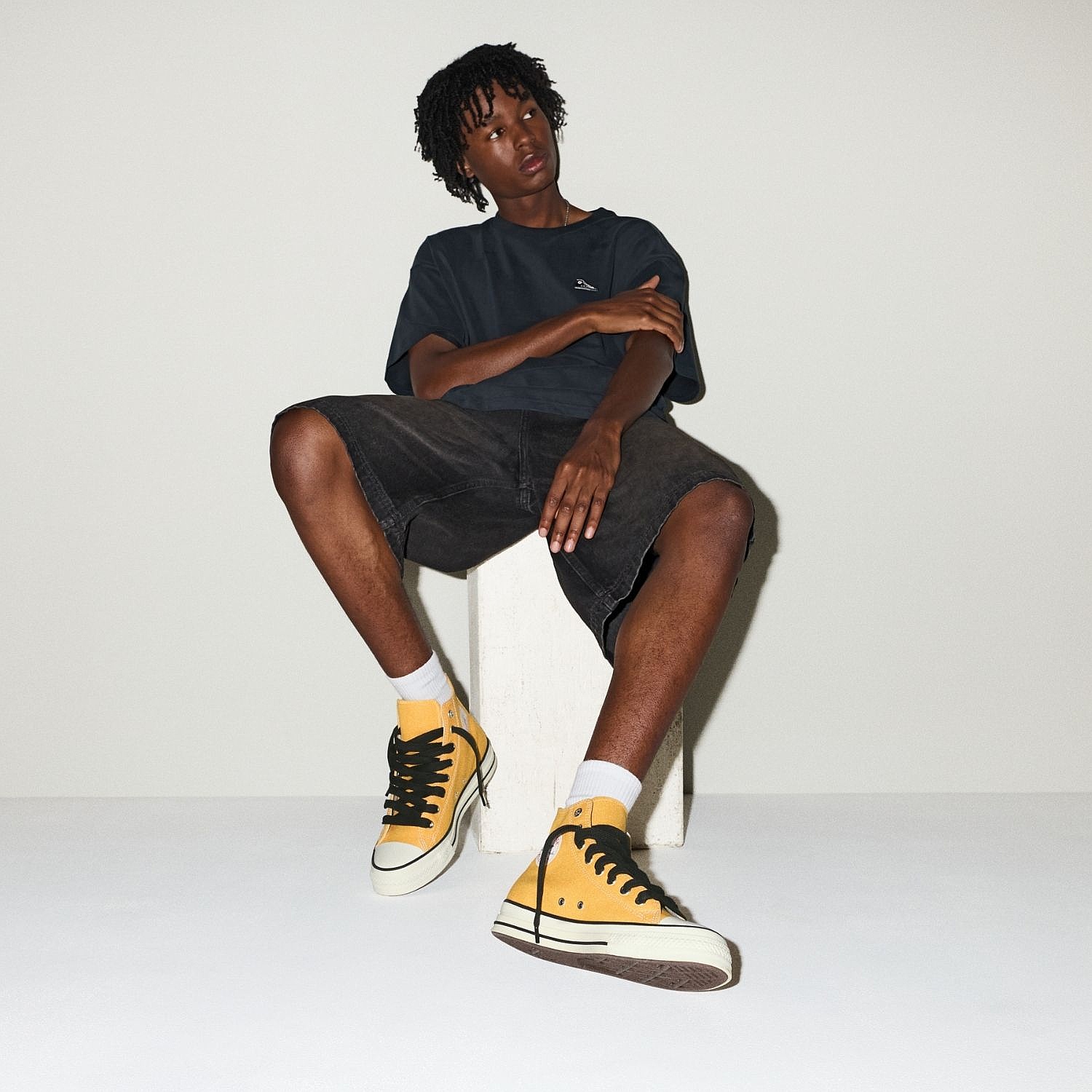 chaussures Converse Chuck Taylor Throwback Hi - A18842/Gold Palm/Vintage White/Black