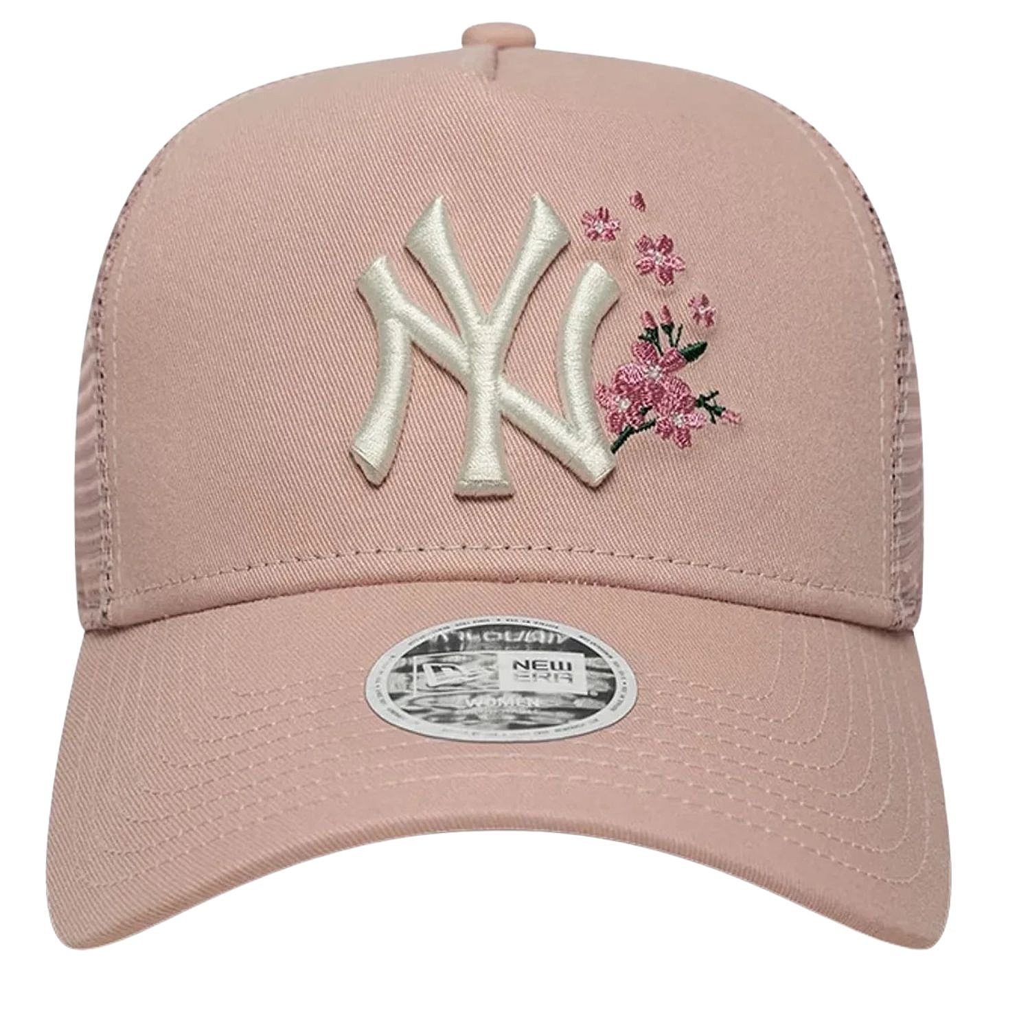 casquette New Era 9FO AF Floral Trucker MLB New York Yankees - Pink Rouge/Chrome White - women´s