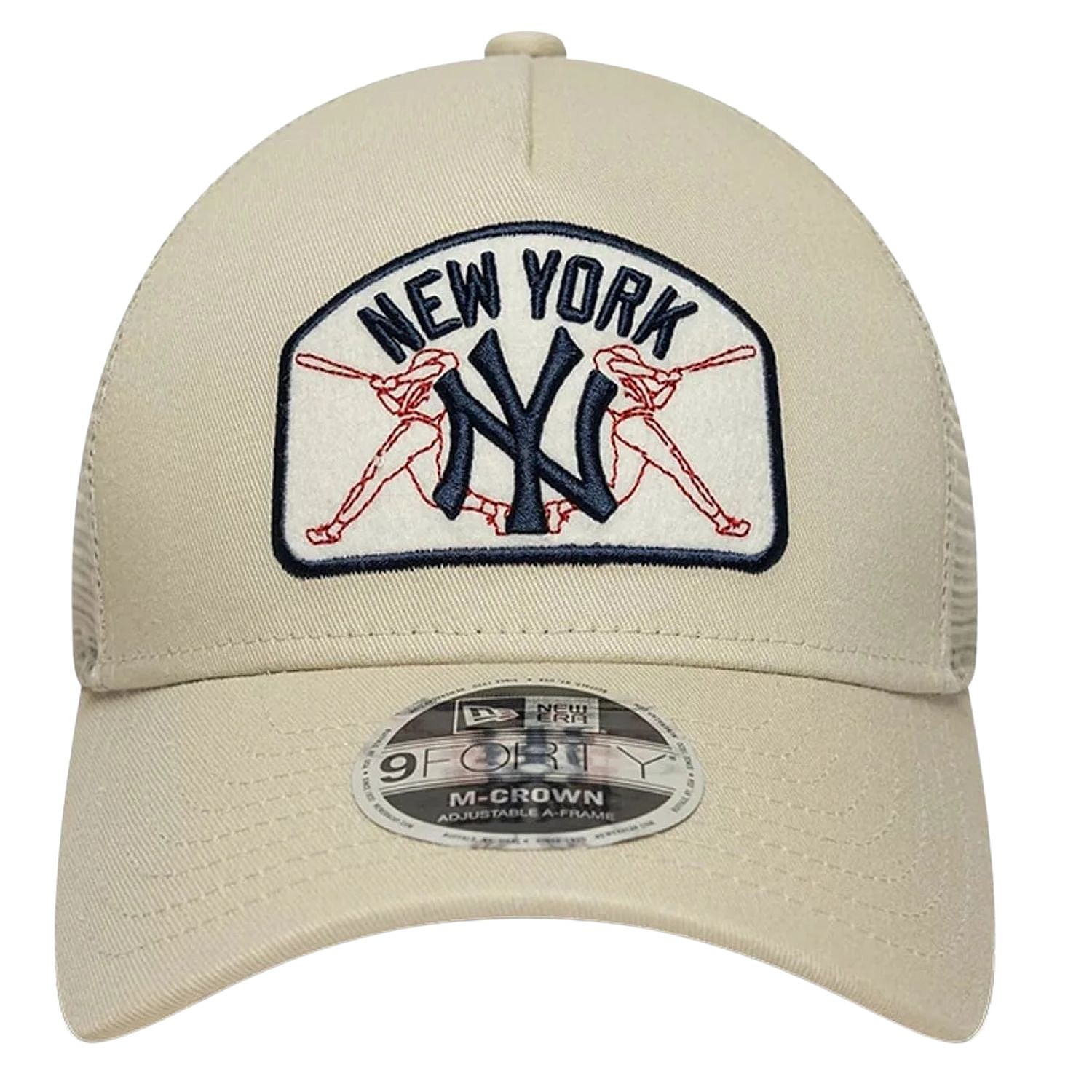 casquette New Era 9FO M-Crown AF Trucker MLB New York Yankees - Stone - men´s