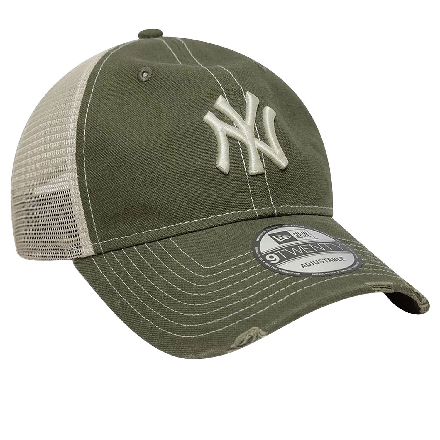Kappe New Era 9T Cotton Canvas Trucker MLB New York Yankees - New Olive - men´s