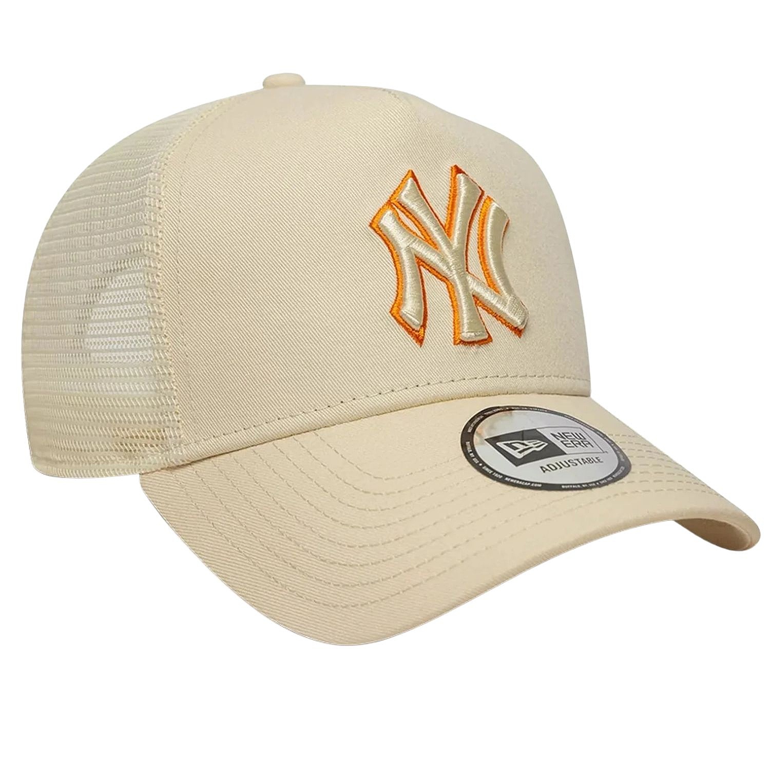 Kappe New Era 9FO AF Outline Trucker MLB New York Yankees - Light Cream/Tennessee Orange - men´s