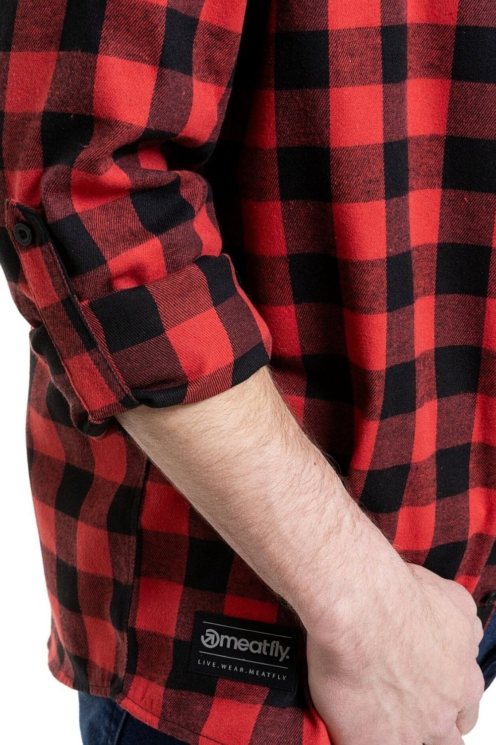 koszula Meatfly Kurt LS - Black/Red - men´s
