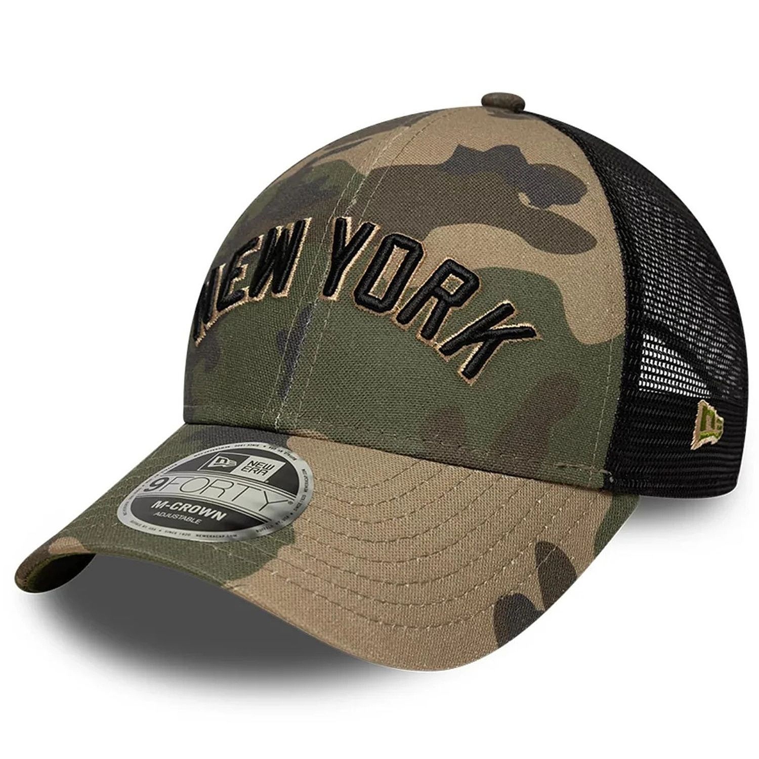 Kappe New Era 9FO M-Crown Wordmark Trucker MLB New York Yankees - Woodland Camo - men´s