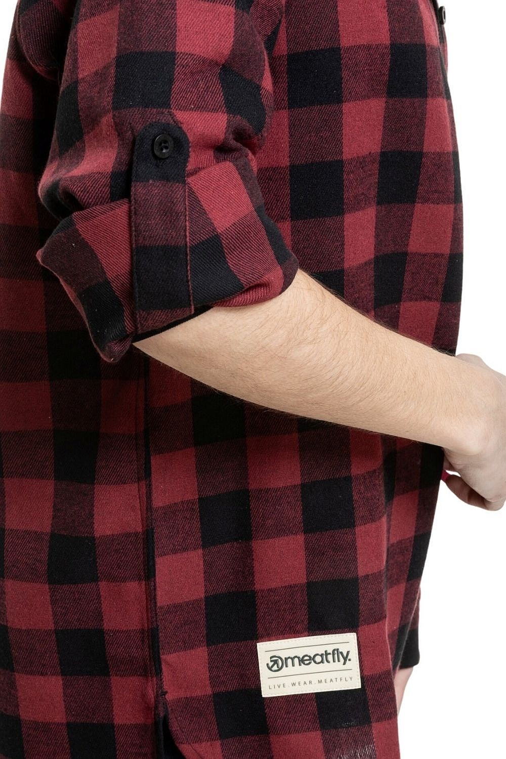 chemise Meatfly Courtney LS - Black/Bordo - women´s
