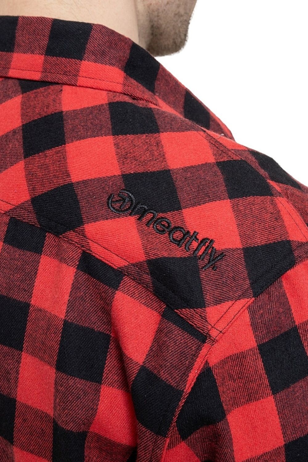 koszula Meatfly Kurt LS - Black/Red - men´s