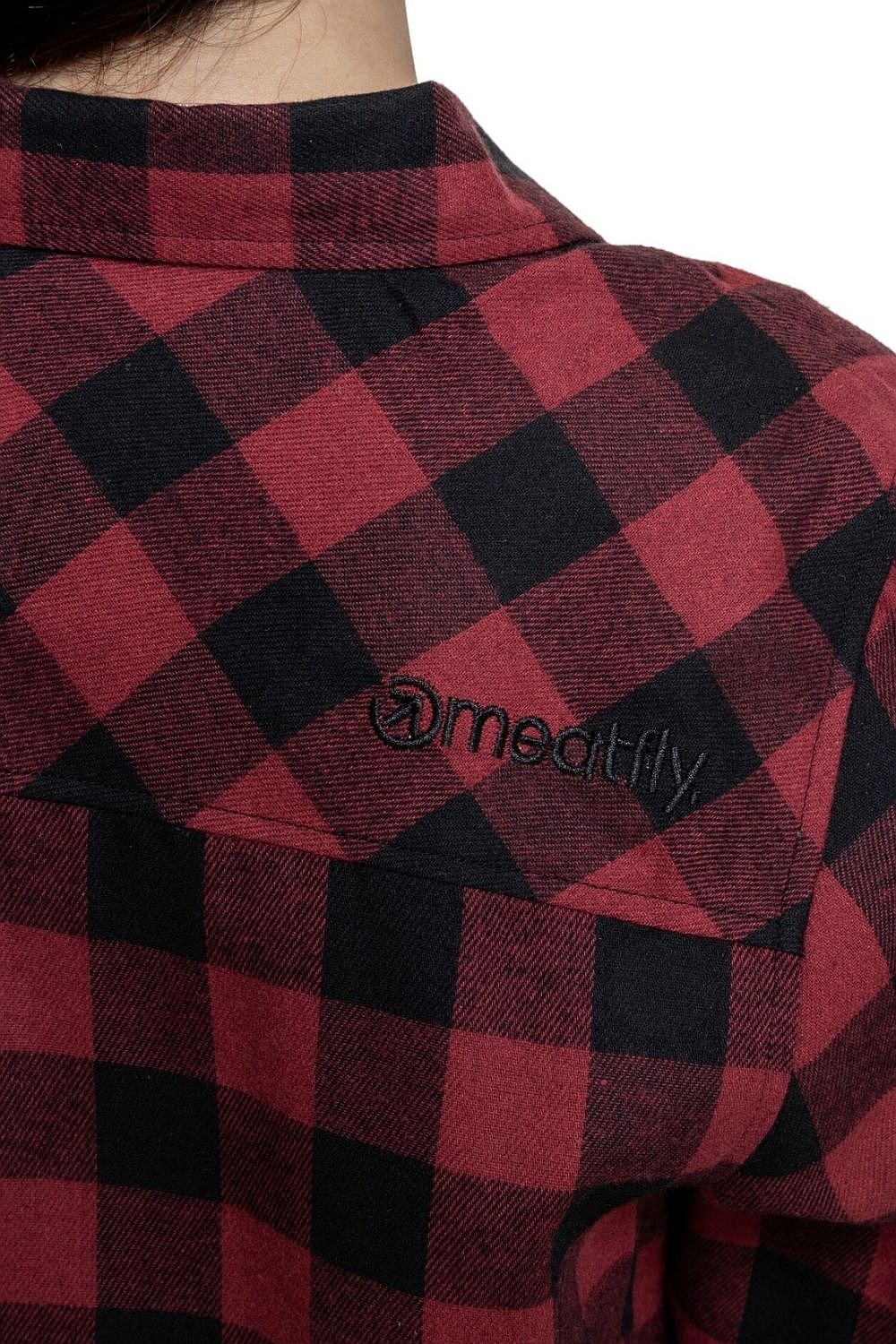 chemise Meatfly Courtney LS - Black/Bordo - women´s