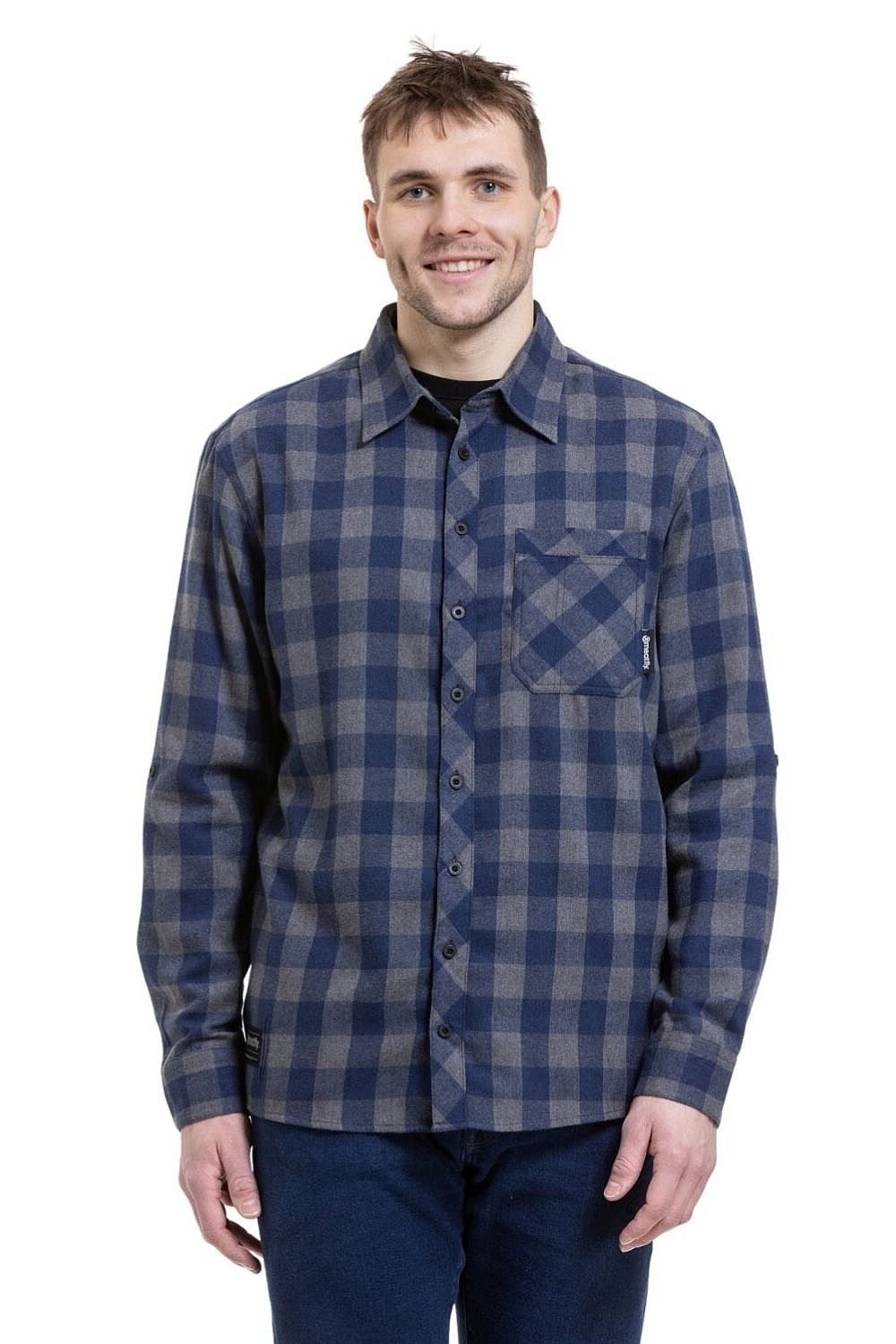 koszula Meatfly Kurt LS - Blue/Grey - men´s