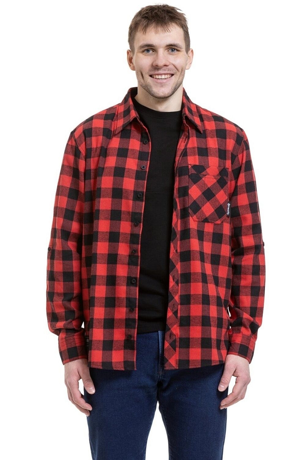 koszula Meatfly Kurt LS - Black/Red - men´s