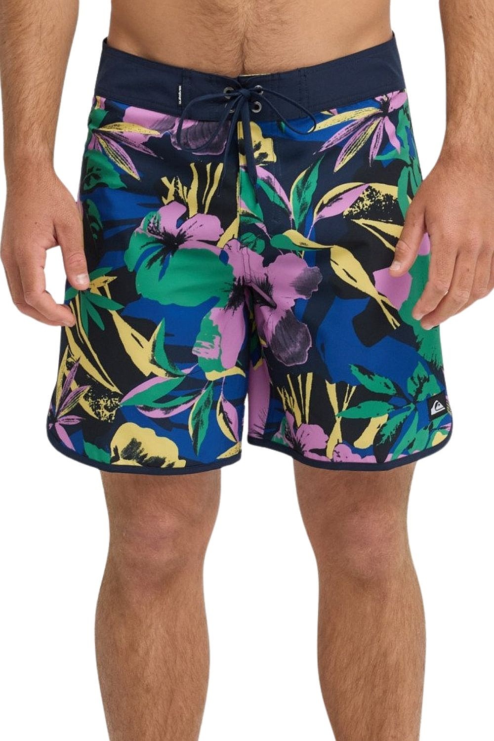 Badeshorts Quiksilver Surfsilk Scallop 18 - KTP6/Dark Navy Interact Floral - men´s