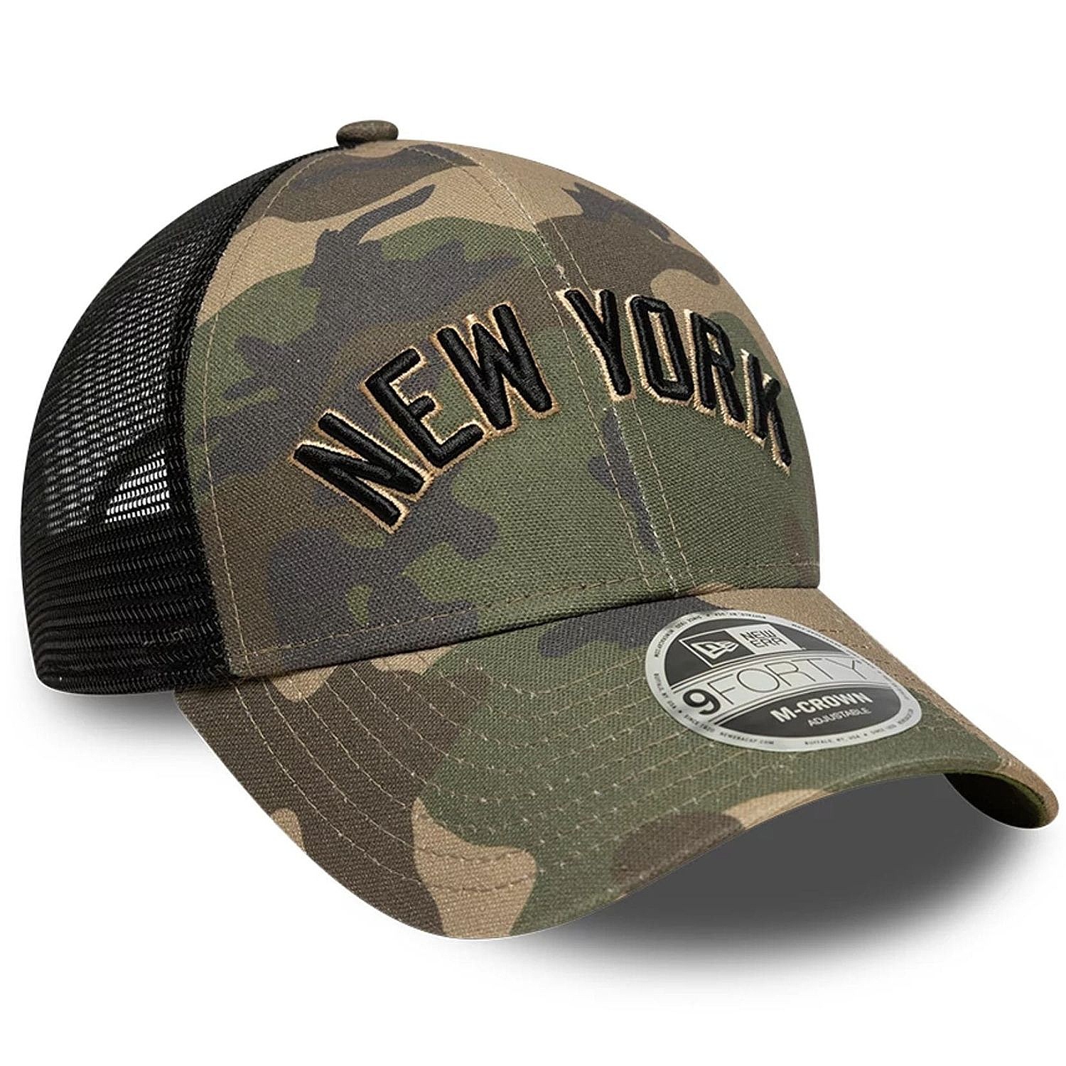 Kappe New Era 9FO M-Crown Wordmark Trucker MLB New York Yankees - Woodland Camo - men´s
