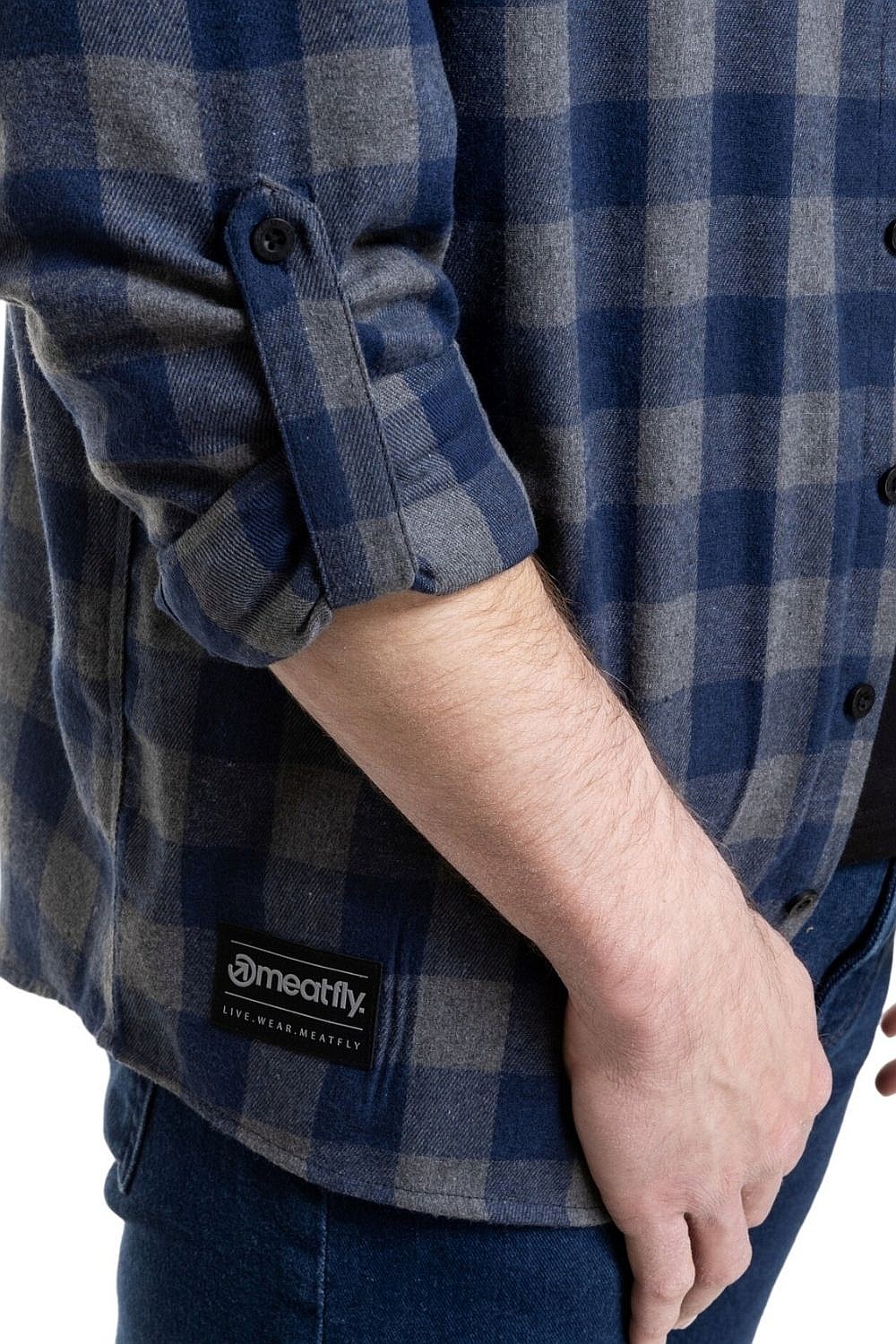 koszula Meatfly Kurt LS - Blue/Grey - men´s