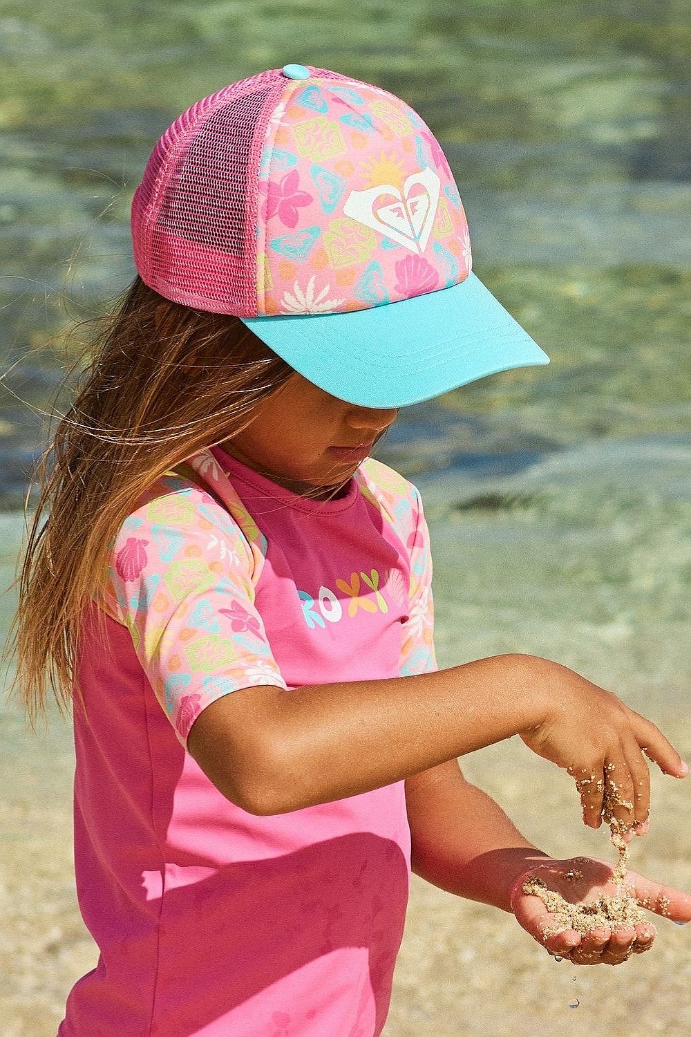 Kappe Roxy Sweet Emotions Trucker - XMGN/Plumeria Hippie Hour Diagonal - girl´s