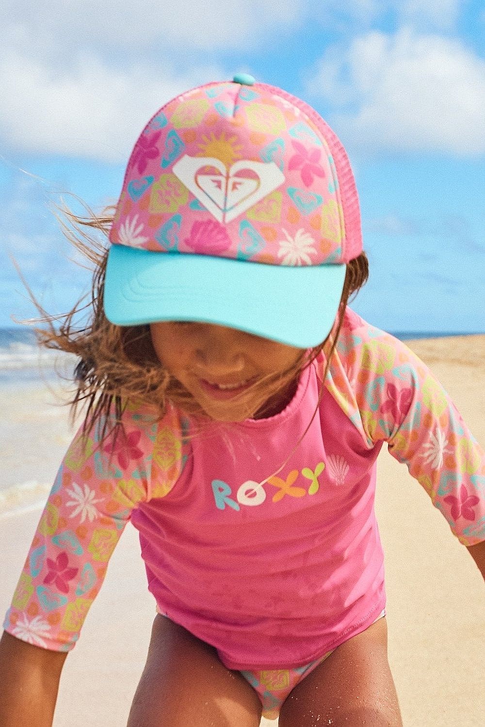 Kappe Roxy Sweet Emotions Trucker - XMGN/Plumeria Hippie Hour Diagonal - girl´s