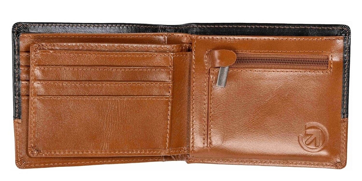Brieftasche Meatfly Eddie Premium Leather - Black/Oak - men´s