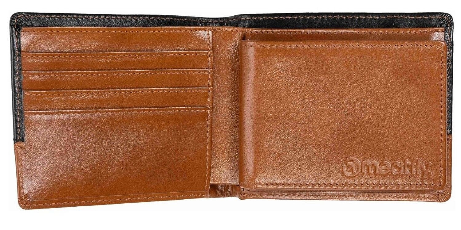 Brieftasche Meatfly Eddie Premium Leather - Black/Oak - men´s